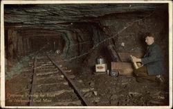 Preparing Powder for Blast in Anthracite Coal Mine Mining Postcard Postcard