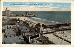 View showing Steel Pier and Garden Pier Postcard