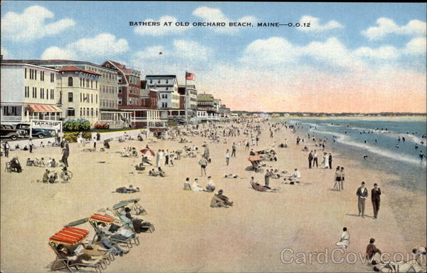 Bathers at Old Orchard Beach Maine