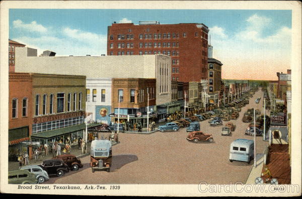 Broad Street with old cars Texarkana Arkansas