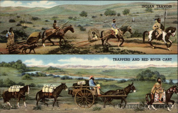 Dioramas as State Museum: Indian Travois, Trappers and Red River Cart Denver Colorado