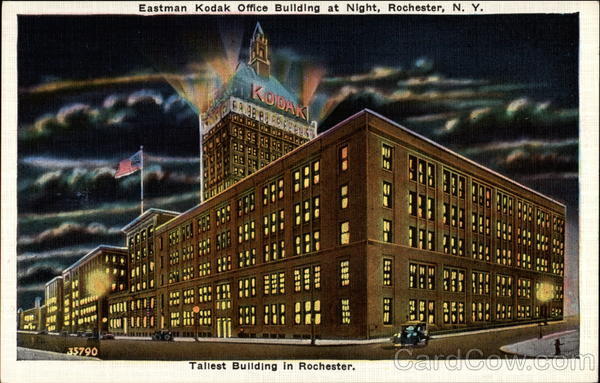 Eastman Kodak Office Building at Night Rochester New York