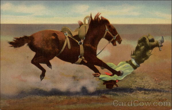 Spills and thrills with a bucking broncho Cowboy Western