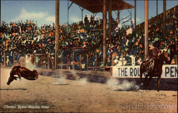Chester Byers Roping Steer Rodeos