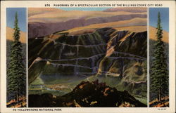 Panorama of a spectacular secion of the Billings-Cooke city road to Yellowstone National Park Postcard