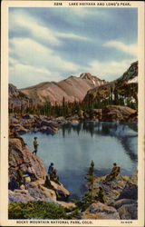 Lake Haiyaha and Long's Peak Colorado Rocky Mountain National Park Postcard Postcard