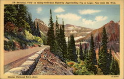 Beautiful View on Going-to-the-Sun Highway Glacier National Park, MT Postcard Postcard