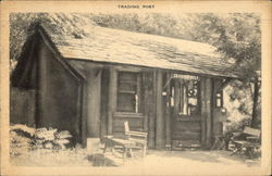 Trading Post, faded black & white Postcard