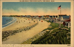 Long Beach From Dover Bluffs, York Beach, Maine Postcard