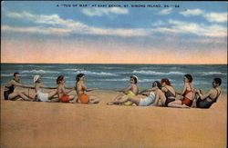 A "Tug of War" at East Beach Postcard