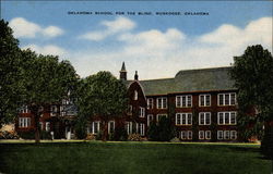 Oklahoma School for the Blind Muskogee, OK Postcard 