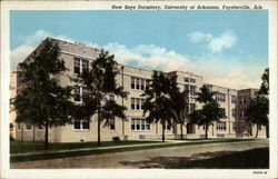 New Boys Dormitory, University of Arkansas Postcard