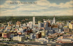 Aerial View of Downtown Dallas, Texas Postcard