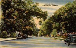 College Avenue, Fayetteville, Arkansas Postcard Postcard