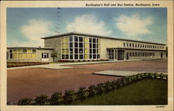 Burlington's Rail and Bus Station Iowa Postcard Postcard