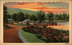 Administration Building and Bathing Pavilion, Chenango Valley State Park Postcard