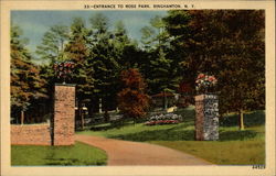 Entrance to Ross Park Postcard