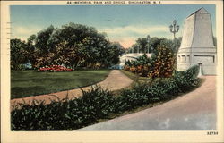 Memorial Park and Bridge Postcard