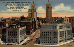 Court Street, show state and federal buildings Buffalo, NY Postcard Postcard