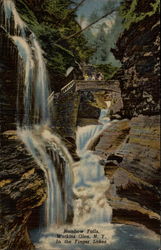 Rainbow Falls in the Finger Lakes Watkins Glen, NY Postcard Postcard