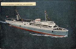 SS Milwaukee Clipper on Lake Michigan Postcard