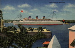 The Queen of Bermuda Cruise Ships Postcard Postcard