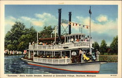 Suwanne Stern Paddle Steamer, restored at Greenfield Billage Dearborn, MI Postcard Postcard