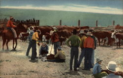 Branding Cattle In The Southwest Postcard