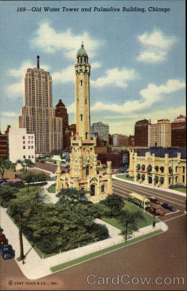 Old Water Tower and Palmolive Building Chicago Illinois