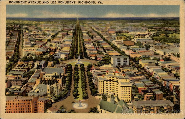 Monument Avenue and Lee Monument Richmond Virginia
