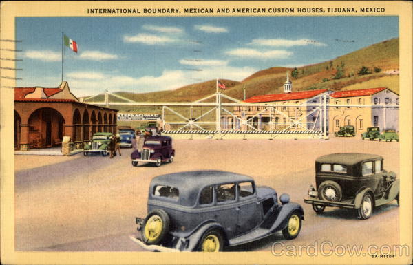 International Boundary, Mexican and American Custom Houses Tijuana Mexico