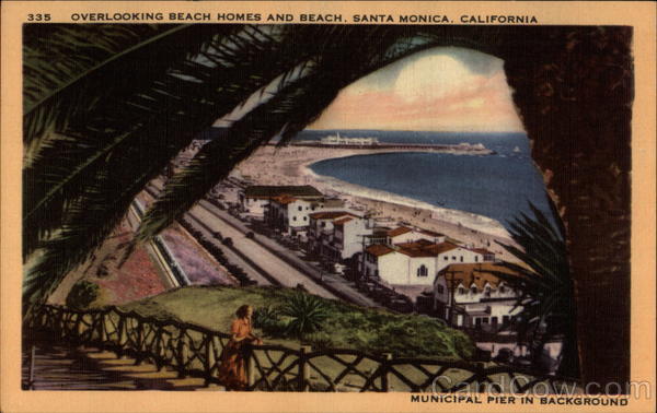 Overlooking Beach Homes and Beach Santa Monica California