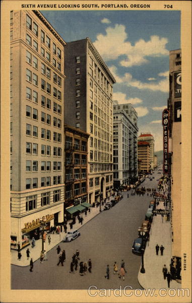 Sixth Avenue Looking South Portland Oregon