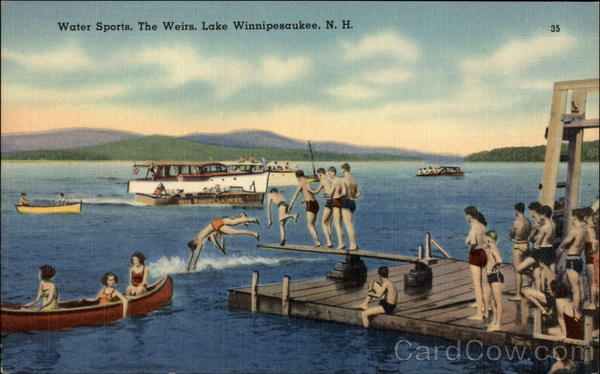Water sports on The Weirs Lake Winnipesaukee New Hampshire
