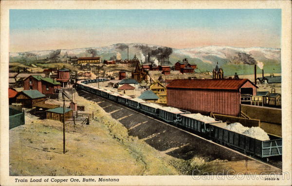 Train Load of Copper Ore Butte Montana