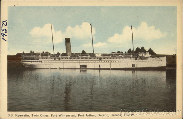 S.S. Keewatin, Twin Cities, Fort Williams and Port Arthur ON Canada