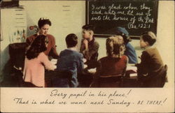 "Every Pupil in his Place!" (Sunday School) Religious Postcard Postcard