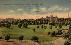 Masonic Home and Rickly Memorial Hospital Springfield, OH Postcard Postcard