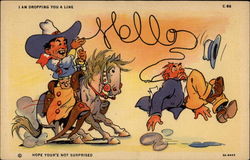 Hello, Hope you're not surprised Cowboy Western Postcard Postcard