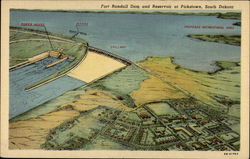 Fort Randall Dam and Reservoir Pickstown, SD Postcard Postcard