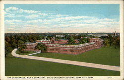 The Quadrangle, Men's Dormitory, State University of Iowa Postcard