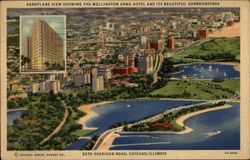 Aeroplane View Showing the Wellington Arms Hotel and Its Beautiful Surroundings Chicago, IL Postcard Postcard