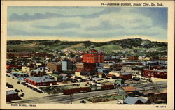 Overlook View of downtown Rapid City, SD Postcard Postcard
