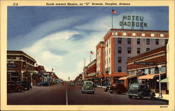 South toward Mexico, on "G" Avenue Douglas, AZ Postcard Postcard