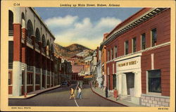 Looking up Main Street Bisbee, AZ Postcard Postcard