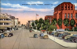 View of Washington Street Phoenix, AZ Postcard Postcard