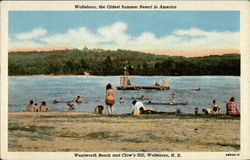 Wentworth Beach and Clow's Hill Wolfeboro, NH Postcard Postcard