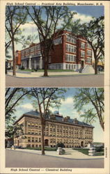 High School Central - Practical Arts and Classical Buildings Manchester, NH Postcard Postcard