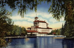 Vista of the Broadmoor Hotel from the Lake Pikes Peak, CO Postcard Postcard