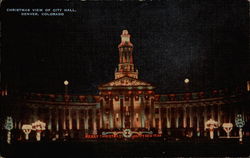 Christmas View of City Hall Postcard